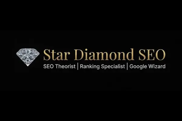 Star Diamond SEO logo featuring a diamond icon with the tagline "SEO Theorist, Ranking Specialist, Google Wizard."